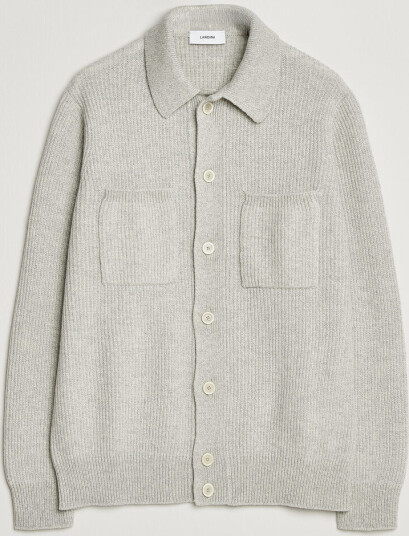 Lardini Heavy Knitted Cardigan Light Grey