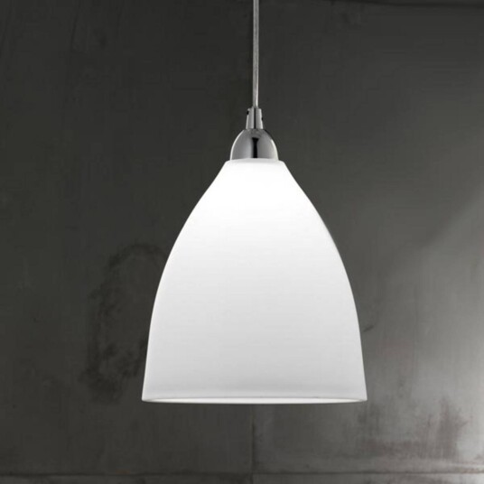 Fabas Luce Pendellampe i glass PROVENZA dimbar Hvit / opal Stue / spisestue Glass Moderne