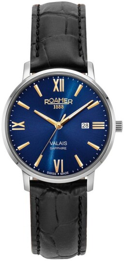 Roamer Monza Dameklokke 958844 41 41 05 Valais Blå/Lær Ø32 mm