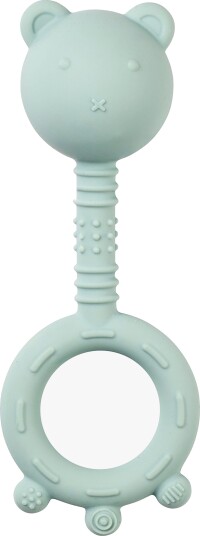 Nattou Soft Silicone Rangle med Bitering Pastellgrønn