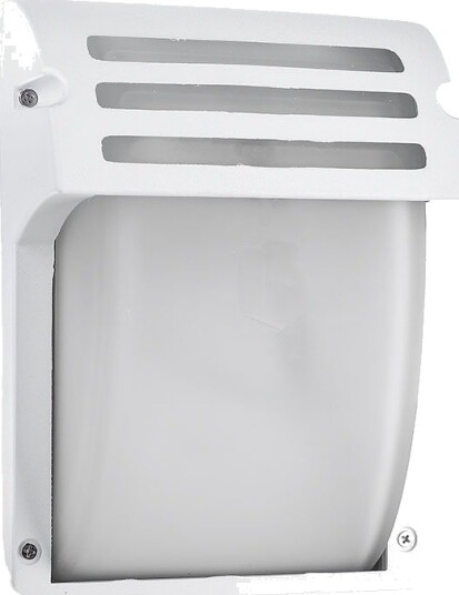 V Tac E27 vegglampe Matt hvit IP44 aluminium og glass uten lyskilde