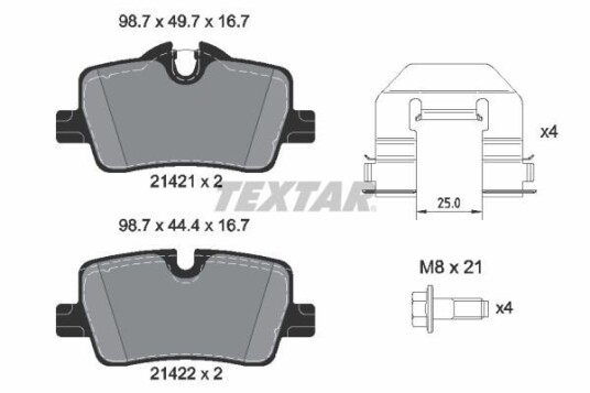 Bremseklosser TEXTAR 2142101 Bremseklosser TEXTAR 2142101