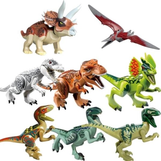 8x Jurassic World Dinosaurer T-Rax Figurer Byggesett Blokker Beste Barnegave Flerfarget