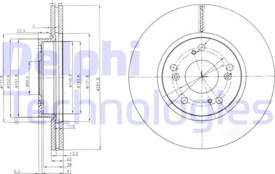DELPHI BG3980C Bremseskive
