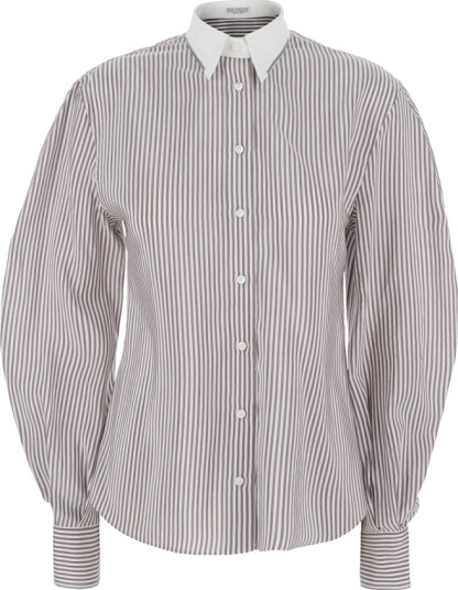 Brunello Cucinelli, Dame, Bluser & Skjorter, Brun, S,