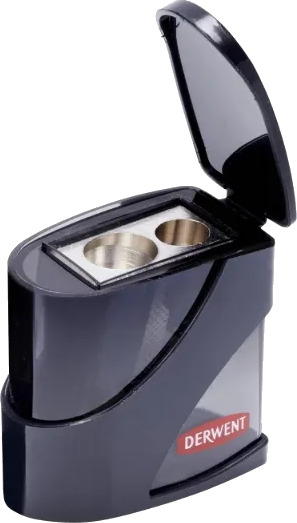 Derwent Twin Hole Sharpener - Kvalitets Blyantspisser (Tykk+Tynn)
