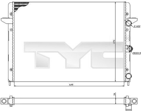 TYC 737 0005 Radiator motorkjøling TYC 737 0005 Radiator motorkjøling