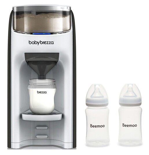 Baby Brezza Formula Pro Advanced Melkerstatningsog Vellingmaskin inkl. Beemoo Care Brystmelkflaske 240 ml 2-Pack White Baby Brezza Formula Pro Advanced Melkerstatningsog Vellingmaskin inkl. Beemoo Care Brystmelkflaske 240 ml 2-Pack White