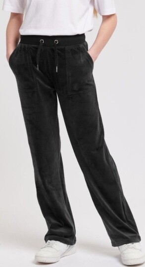 Juicy Couture Sweatbukser Tonal Wide Leg Jogger Svart