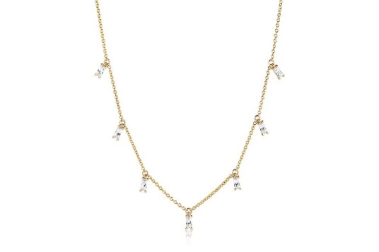 Sif Jakobs Princess Baguette Forgylt Sølv Halskjede Med Zirconia SJ-C1074-CZ-YG