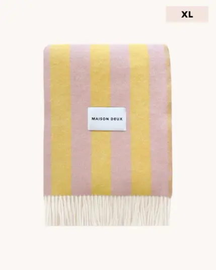 Maison Deux Candy Wrap XL Pledd Rosa/Gul