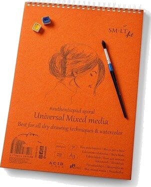 SMLT Drawing pad MIXED MEDIA paper. A3. 200g