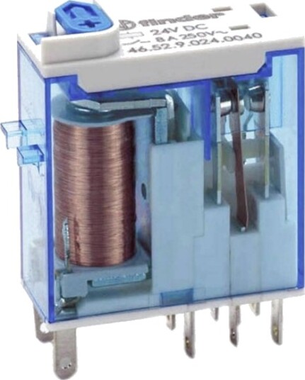 Finder 46.52.9.012.0074 Stikkrele 12 V/Dc 8 A 2 X Omkobler 10 Stk