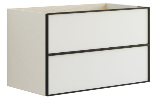 Dansani Inzo Alu-ramme Svart Servantskap 2 Skuff H48cm Hvit Matt / 80cm DA-M09-8010