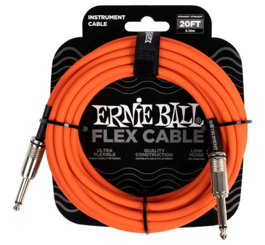 Ernie Ball 6421 Instrumentkabel 6m Oransje