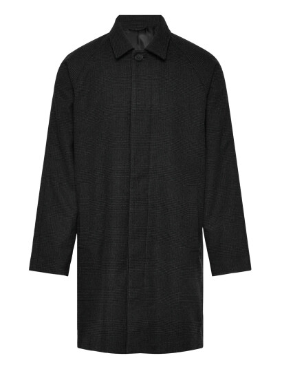 Casual Friday Cfmats Relaxed Checked Coat - Grey - M