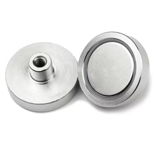 Supermagneter Pottemagnet Ø32 mm med M6 Gjenge – Neodym Høyde 7 mm