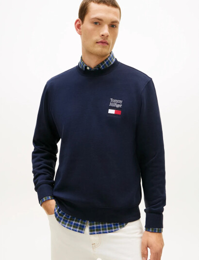 Tommy Hilfiger Tommy Embro Flag Sweatshirt - Navy - XXL