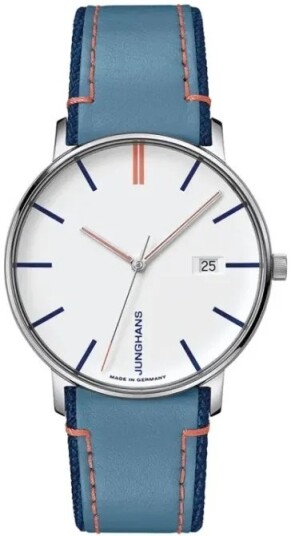 Junghans Dameklokke 41/4481.00 FORM Quarz Hvit/Lær Ø39.9 mm