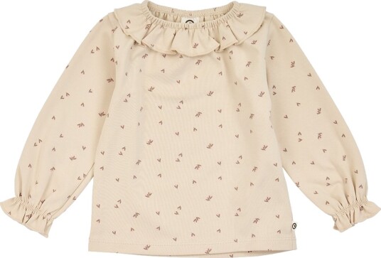 Müsli Genser Fleur Frill Krage Oak/Valnøtt/Blush Müsli 1 år (80) Genser Beige Hvit