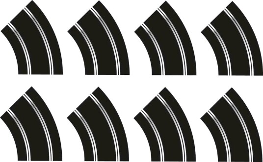 Scalextric C8196 Kurveutvidelsespakke Til Bilbane 8 stk