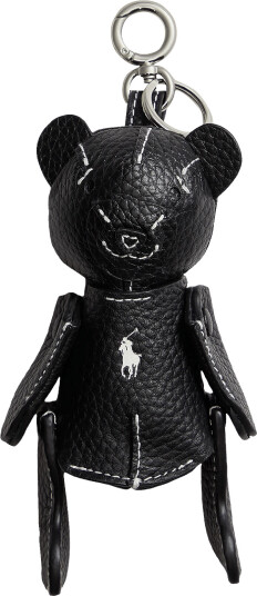 Polo Ralph Lauren Polo Bear Leather Bag Charm Black ONE SIZE
