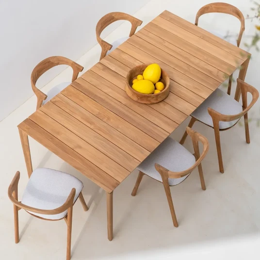 Ethnicraft Bok Spisestol Teak/ Off White Ethnicraft Bok Spisestol Teak/ Off White