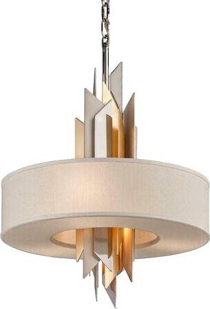 Modernist taklampe sølv/gull