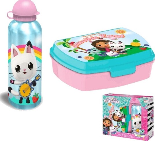Gabby's Dollhouse Matboks og Drikkeflaske Sett - 500ml