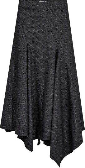 co’couture Skjørt EloraC Check Asym Grå