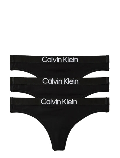 Calvin Klein Thong 3Pk   Black   XS