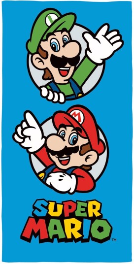 Licens Super Mario håndkle 70x140 cm Barnehåndkle med og Luigi Badehåndkle 100% bomull Licens Super Mario håndkle 70x140 cm Barnehåndkle med og Luigi Badehåndkle 100% bomull