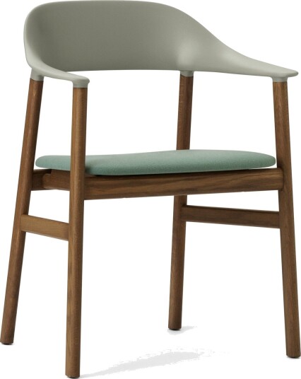 Normann Copenhagen Herit Spisestol med Armlener Trukket Røkt Eik/støvet Grønn