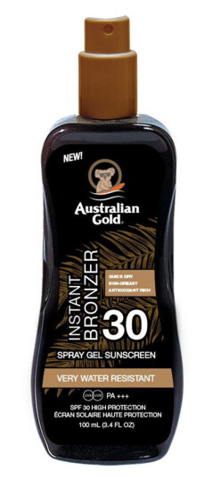 Australian Gold Instant Bronzer Spray Gel With Bronzer SPF30 100m