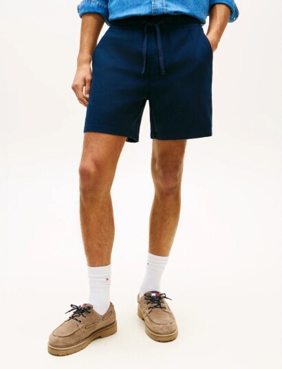 Tommy Jeans Tjm Linen Blend Pull On Short   Navy   S