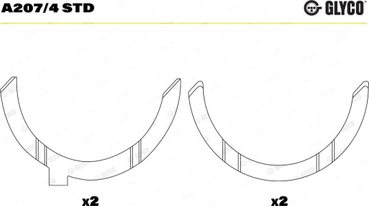 Avstandsskive, veivaksel GLYCO A207/4 STD