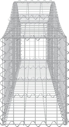 vidaXL Gabionkurver buede 11 stk 200x30x40/60 cm galvanisert jern