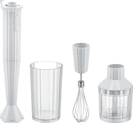 Alessi Plissé Stavmikser 500 W Hvit med Tilbehør