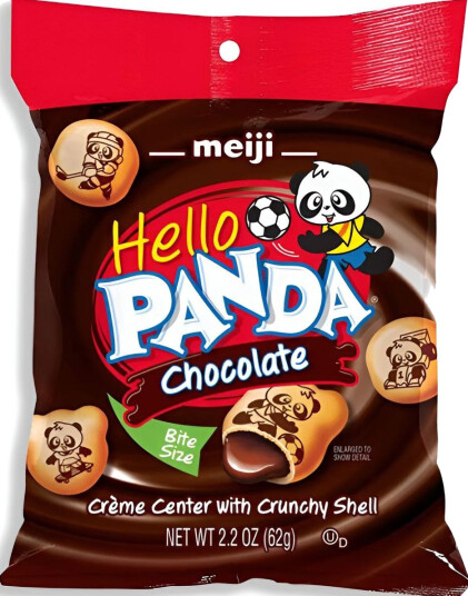 First Trading Meiji Hello Panda Chocolate Små Kjeks med Sjokoladekremfyll 62 gram Japan