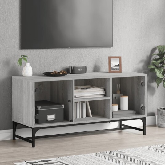 vidaXL TV-benk med dør grå sonoma 102x37x50 cm 8721012214873