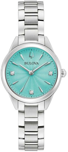 Bulova Dameklokke 96P253 Sutton Blå/Stål Ø28 mm