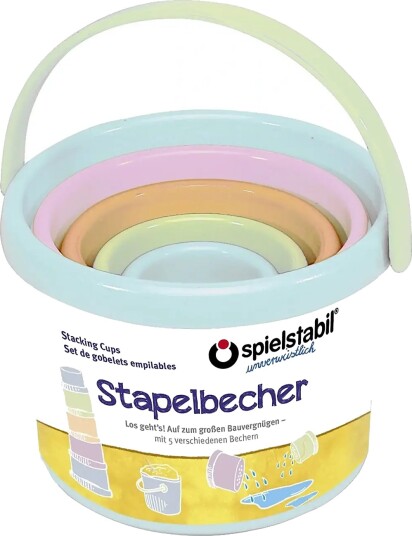 Spielstabil Stacking Cups 5 pcs Pastel Pink One Size Spielstabil Stacking Cups 5 pcs Pastel Pink One Size