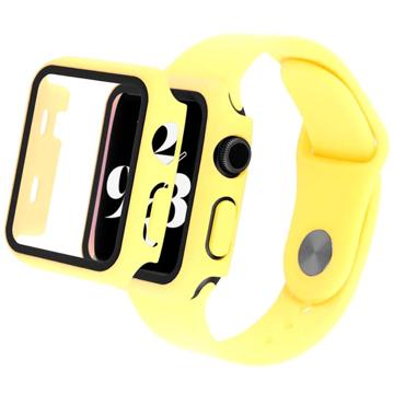 Apple Watch Series SE (2022)/SE/6/5/4 Plastdeksel med Skjermbeskytter - 44mm - Gul Apple Watch Series SE (2022)/SE/6/5/4 Plastdeksel med Skjermbeskytter - 44mm - Gul