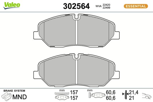 Bremseklosser VALEO 302564