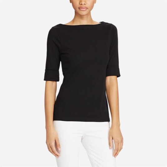 Ralph Lauren Stretch Cotton Boatneck Tee White Ralph Lauren Stretch Cotton Boatneck Tee White