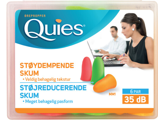 Quies Ørepropper Mykt Skum 6 par
