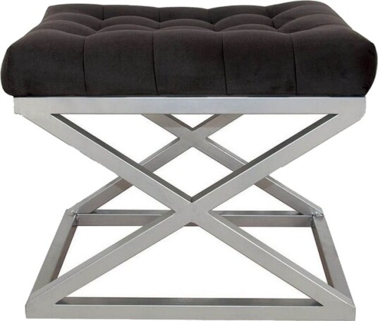 Gillie Sittepuff 40 cm Sølv/Svart