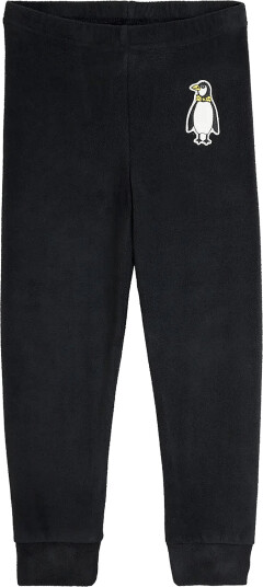 Mini Rodini Penguin Patch Microfleece Trousers Black 104/110