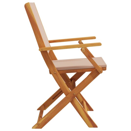 Sammenleggbare hagestoler 4 stk gråbrun stoff og heltre 3214580 Sammenleggbare hagestoler 4 stk gråbrun stoff og heltre 3214580