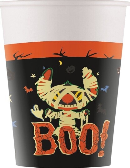 Decorata Party Pappkopp 8-pack 200 ml Stitch Halloween Decorata Party OneSize Kopp Svart 97827-Stitch Halloween